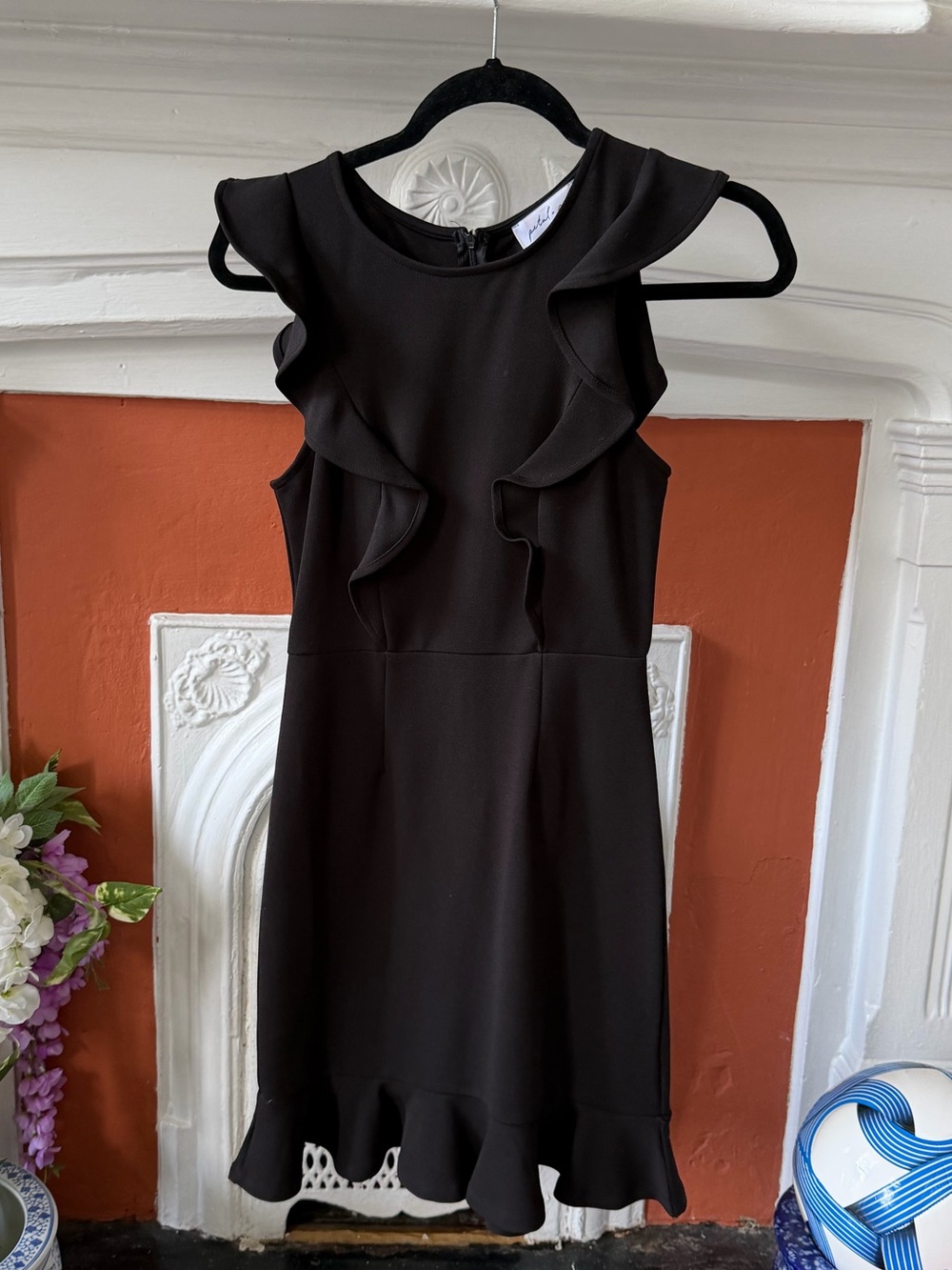 Petal & Pup Black Ruffle Midi Dress